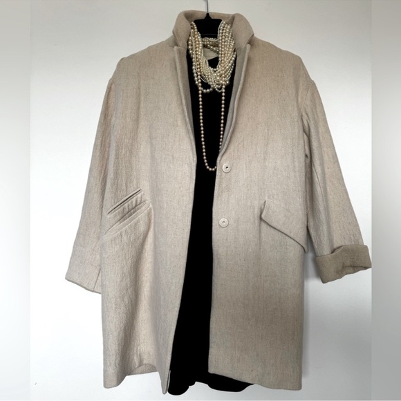 Anthropologie Jackets & Blazers - Anthropologie/See U Soon Oatmeal Wool Cotton Blend Coat